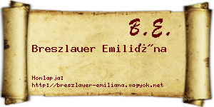 Breszlauer Emiliána névjegykártya